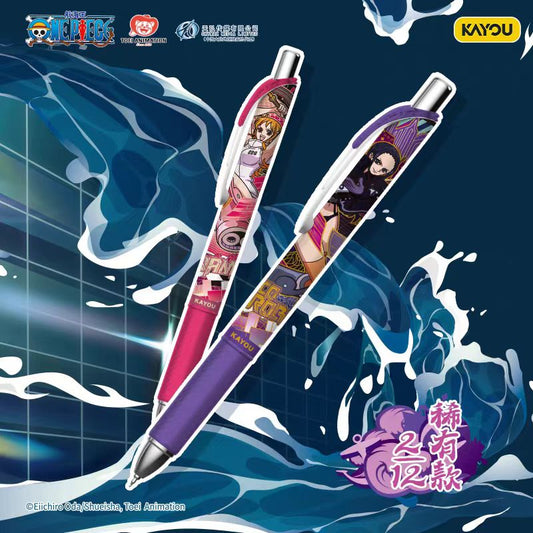 Kayou One Piece Gel Pen - Voyage Pen Commemoration Departure Version 2nd Series, 1 Box (12 Pens Included), Black Signing Blind Box Pen