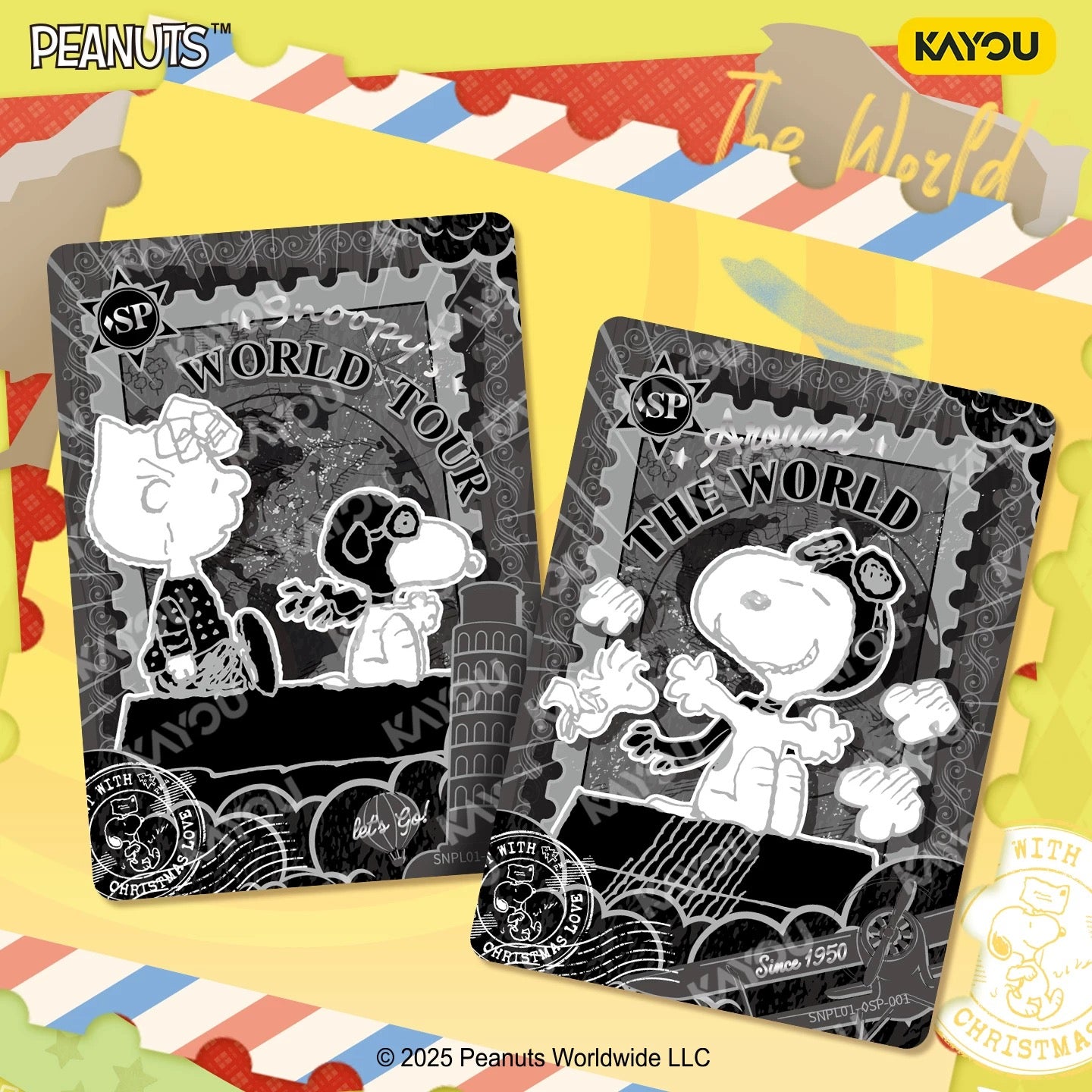 KAYOU Snoopy Peanuts Comics - Miracle Collection - World Travel Cards - Wave 1