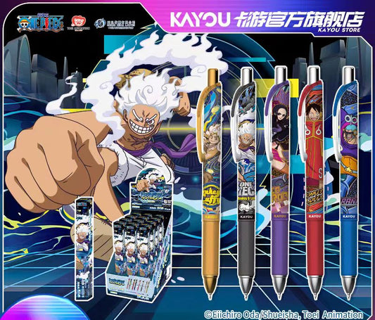 Kayou One Piece Gel Pen - Voyage Pen Commemoration Departure Version 2nd Series, 1 Box (12 Pens Included), Black Signing Blind Box Pen