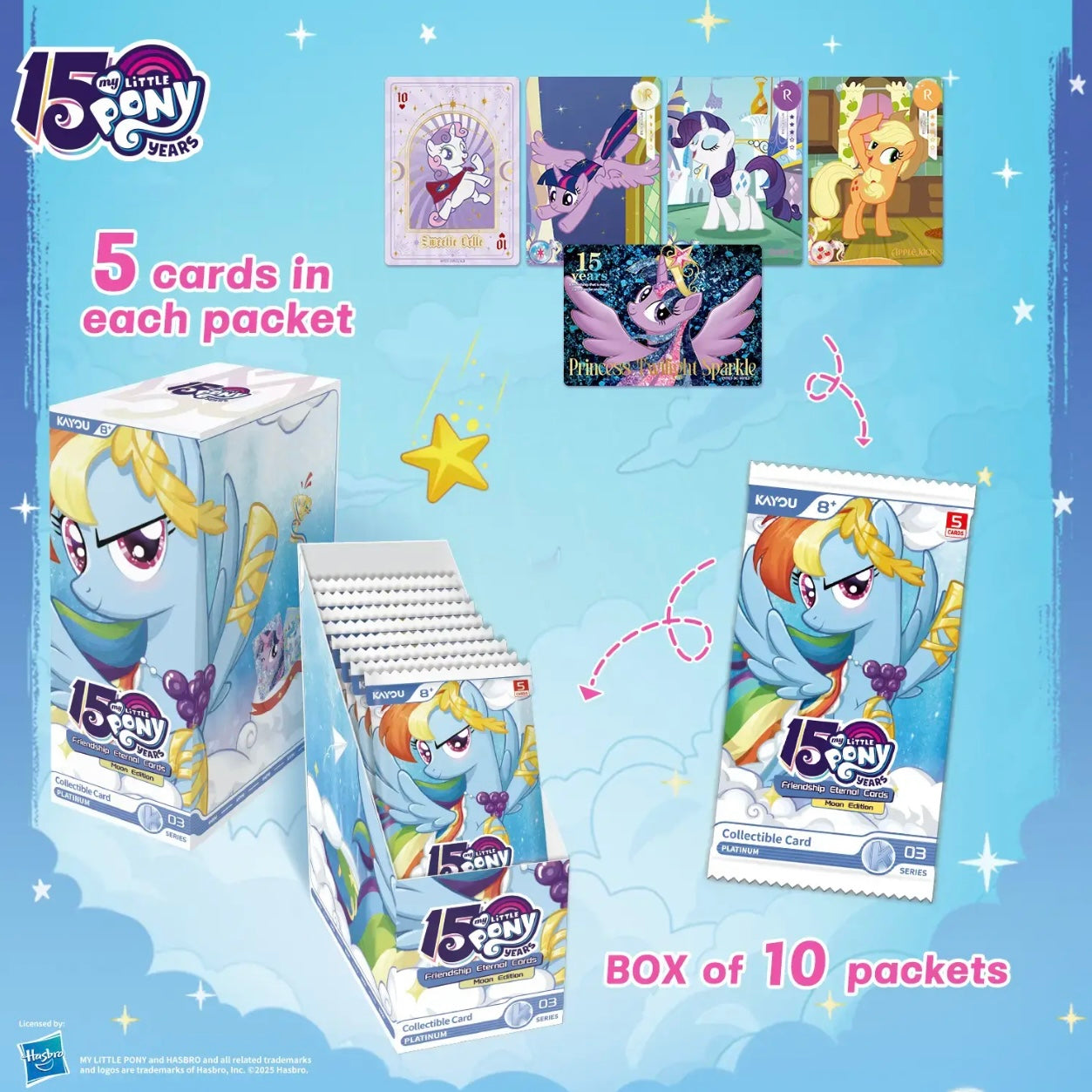 KAYOU My Little Pony Luminous Moon Series 8 (English Version) - Full Box (Contains 10 Packs)