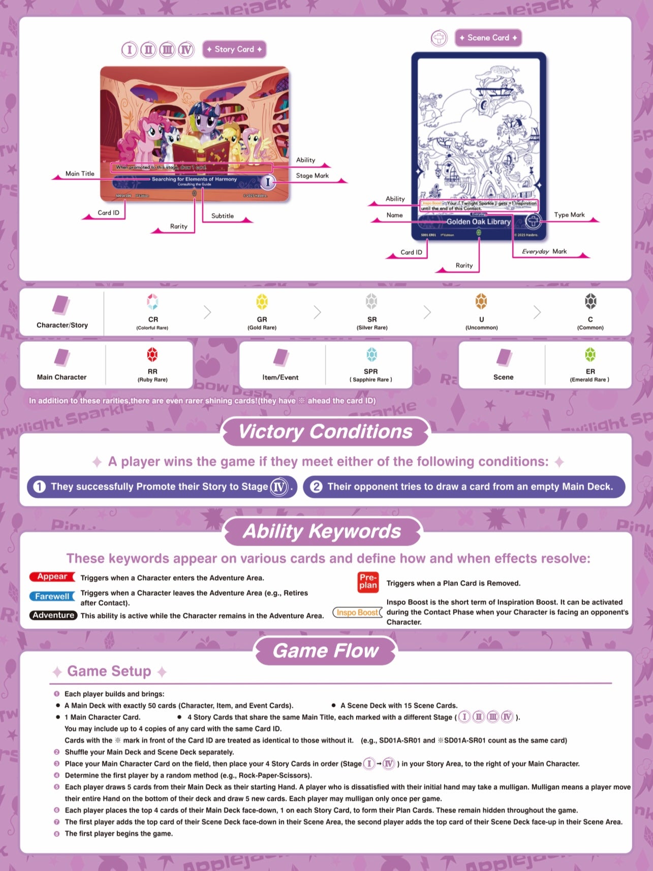 KAYOU My Little Pony Trading Card Game Starter Deck– Friendships Begin – UV English version TCG