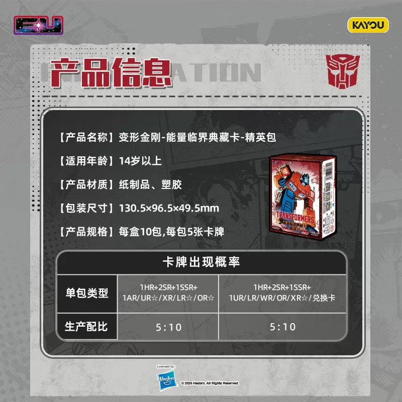 KAYOU Transformers: Energon Critical Collection – Elite Pack (Wave 1) 卡遊變形金剛-能量臨界典藏卡-精英包-第1彈