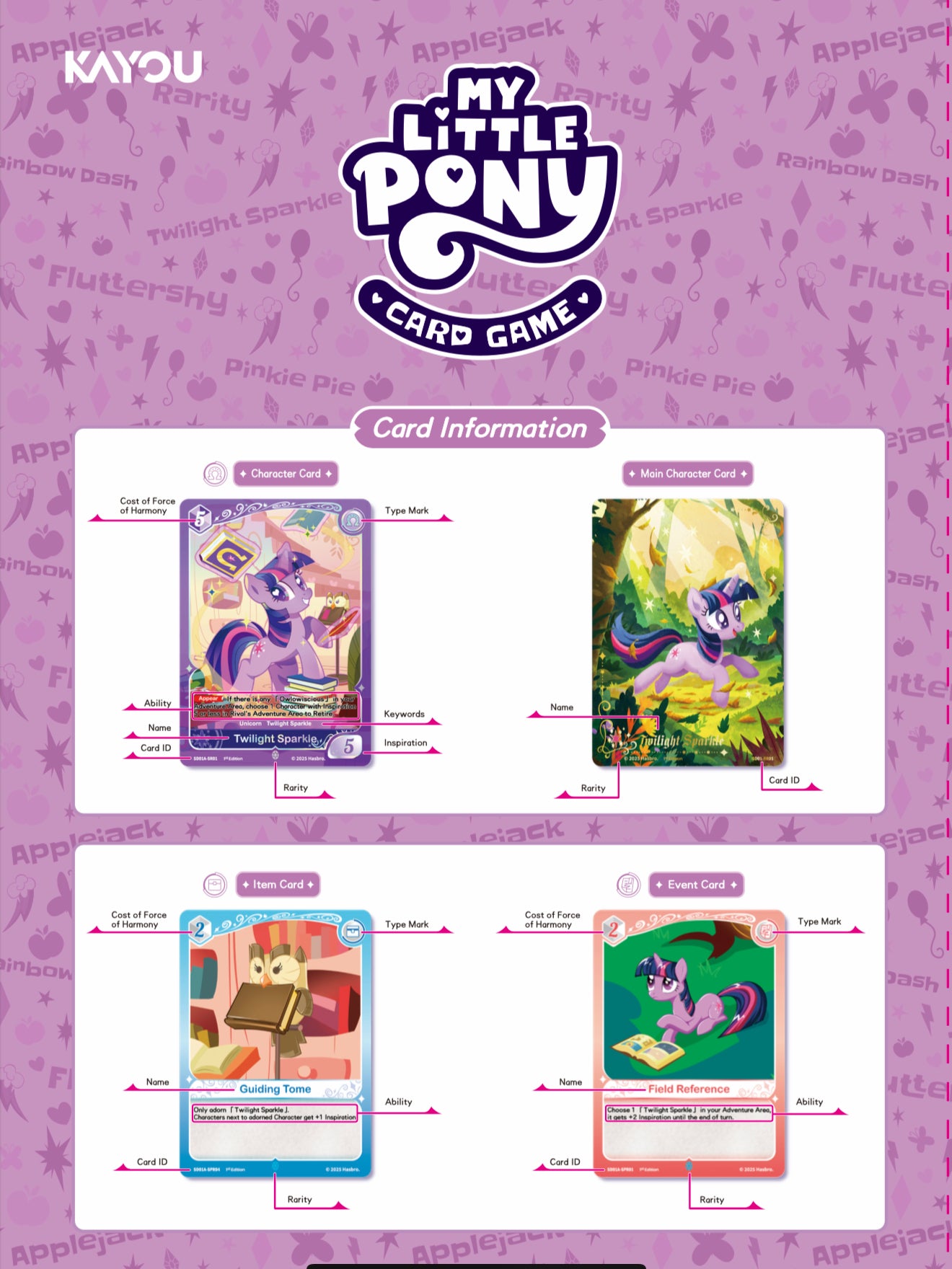 KAYOU My Little Pony Trading Card Game Starter Deck– Friendships Begin – UV English version TCG