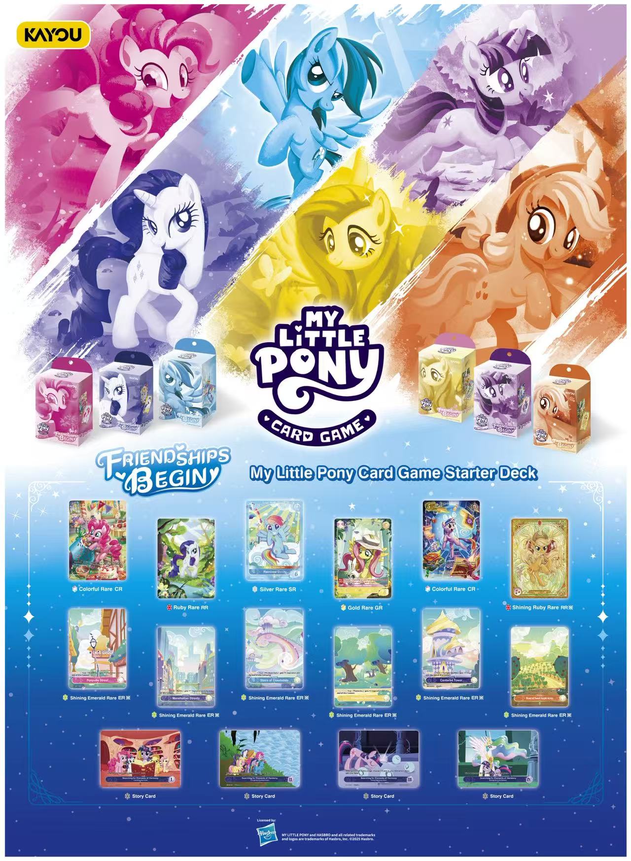 KAYOU My Little Pony Trading Card Game Starter Deck– Friendships Begin – UV English version TCG